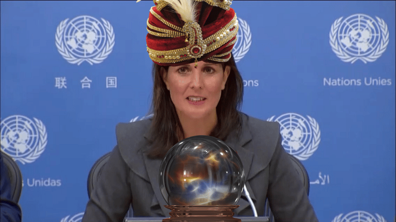 Psychic Nikki Haley: If There Is A Future Chemical Weapons Attack, Assad Did It